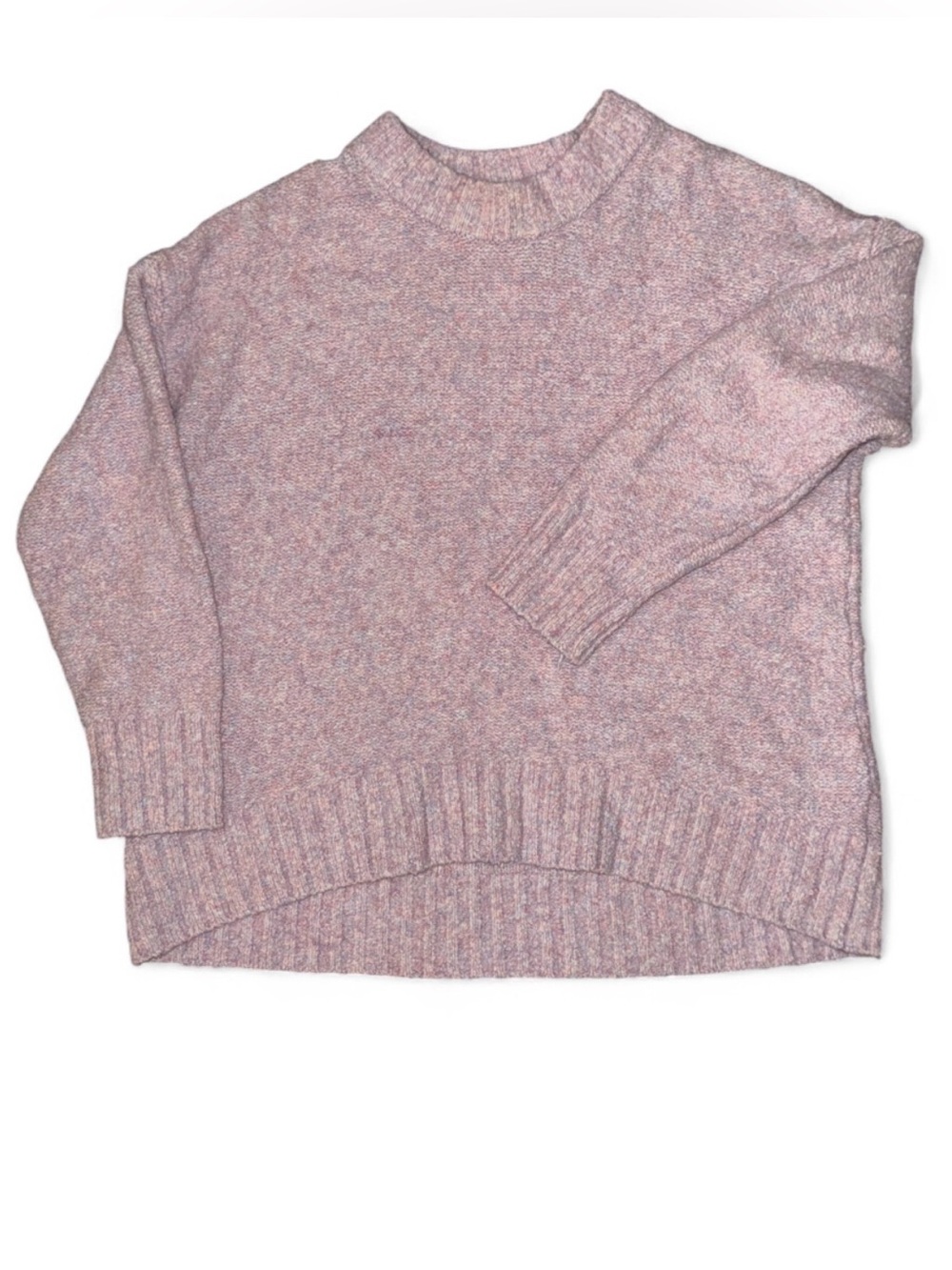 Old Navy Marled Pink Mock Neck Sweater Size Large Cozy Knit Pullover
